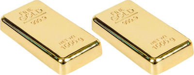 ZAHEPA Gold bar Paperweight for Home & Office Table Decoration, Stylish Gifting Items, Metal Paper Weights  with Gold Finish(Set Of 2, Gold)