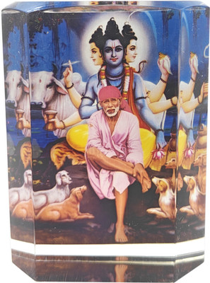 shinde exports Shirdi Saibaba Acrylic Paper Weights  with glossy(Set Of 1, Multicolor)