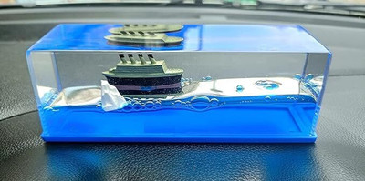 KVVTRADES titanic 97 Fluid Ship Decoration Ornament for Car Gift Decoration Paperweight Desk Toy Paper Weights  with acrylic(Set Of 250, Blue)