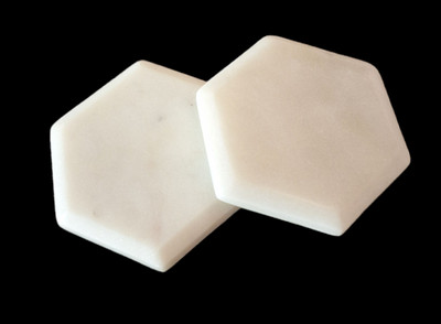 TEJASWI CRAFT NA Marble Paper Weights  with Polished(Set Of 2, White)