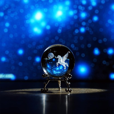 Wengonvila Flying Horse Flying Horse crystal Paper Weights  with Clear(Set Of 1, White)