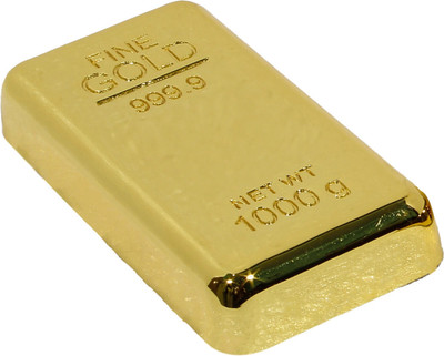 ZAHEPA Goldbar - 1 Pc Metal Paper Weights  with Gold Finish(Set Of 1, Gold)