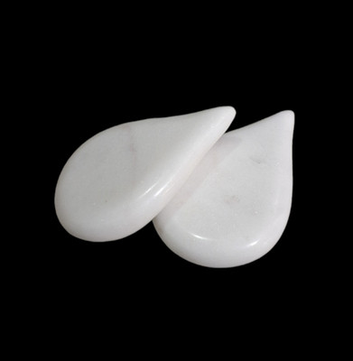 TEJASWI CRAFT NA Marble Paper Weights  with Polished(Set Of 2, White)