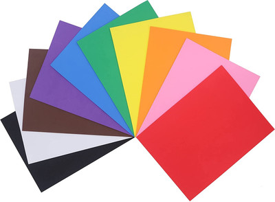 PINDIA Pack of 10 Sheet Multiple Colors EVA Foam Sheet for Art & Craft A4 150 gsm Craft paper(Set of 10, Multicolor)