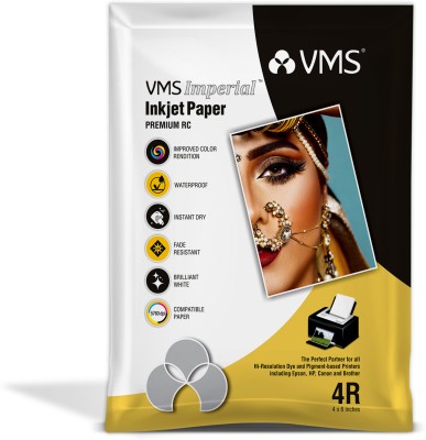 VMS Imperial Matte 4x6 4R 270 gsm Inkjet Paper(Set of 1, White)