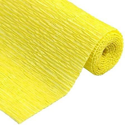 Sejas Collections | Set of 1 Roll, Yellow | Best Quality Crepe / Wrinkled Paper Rolls, for DIY Flower Making and Wrapping, 8ft Length/20in Width, 75 gsm Craft paper(Set of 1, Yellow)