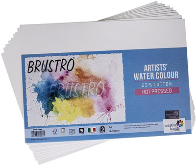 BRuSTRO Super Series Unruled A4 300 gsm Watercolor Paper(Set of 2, White)