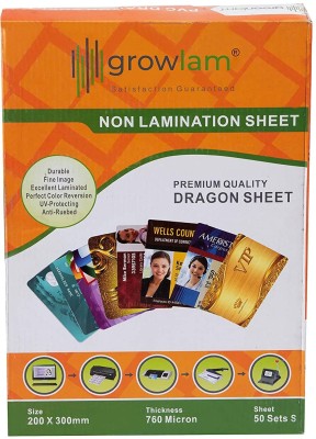 Growlam Dragon Sheet PVC ID Card (A4 Size Set of 50 Cores & 100 Overlays) Unruled A4 760 gsm Inkjet Paper(Set of 1, White)
