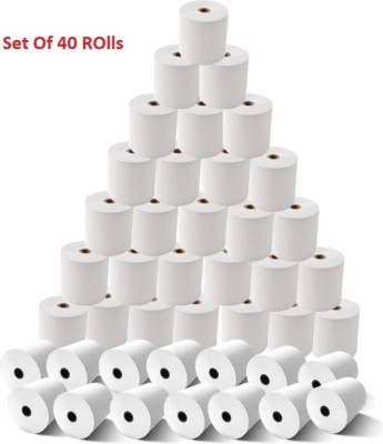 BIS OFFICE THERMAL PAPER ROLL 79MM (3 inch) X 25MTRS 50 gsm Thermal Paper(Set of 40, White)