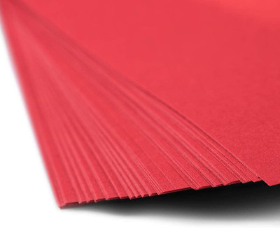 Redge Pack of 20 A4 Size Color Paper Sheets 75 GSM For Art and Craft School Work Plain A4 120 gsm Coloured Paper(Set of 20, Red)