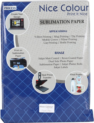 Nice Colour Sublimation Transfer Paper (100 Sheets) Fast Dry and Highest Ink Release A4 Size 120 gsm Sublimation Mug Printing Paper(Set of 1, White)