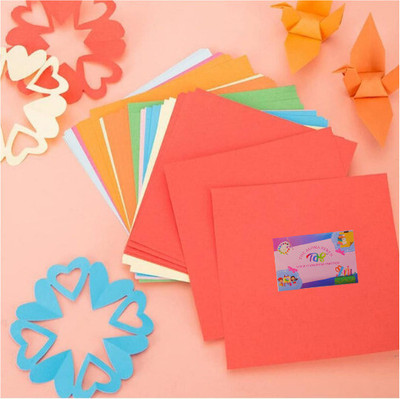 tas ORIGAMI SHEETS UNRULED SQUARE 90 gsm Origami Paper(Set of 5, Multicolor)