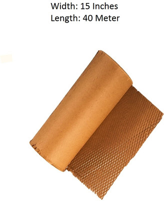FeelBlue honeycomb packing paper bubble wrap roll ruled 15 inches x 40 meter 90 gsm Paper Roll(Set of 1, Brown)