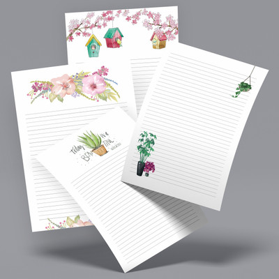 Zaslan Stationery Writing Paper Ruled A4 100 gsm Project Paper(Set of 68, White)