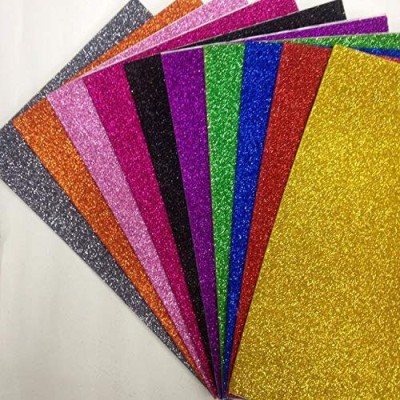 TITIRANGI Self Adhesive non-Sticky 10pcs Glitter Sparkles Foam Sheet A4 size Multicolor, for Art & Craft, Decoration, Gift Wrapping, Scrapbooking, Craft Project, Etc. A4 150 gsm Multipurpose Paper(Set of 1, Multicolor)