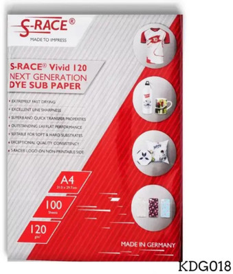 Nice Colour Premium Quality S Race Sublimation Paper A4 Size, 100 Sheets, 120 gsm Inkjet Paper(Set of 1, White)
