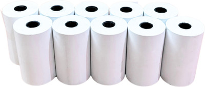 THAMBI Thermal Paper/ POS Machine Print Rolls 3 Inch - 80 MM * 25 MTR 55 gsm Paper Roll(Set of 10, White)