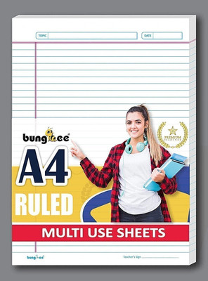 Bungbee Answer Sheets for Exam Ruled A4 90 gsm A4 paper(Set of 1, Natural White)