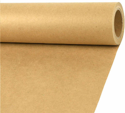 MALANI STORES BROWN GOLD PAPER unruled 20 INCH X 5 METER 130 gsm Craft paper(Set of 1, Brown)