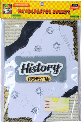 komodo craft KOMODO Handcrafted Project Sheets / History / Ideal For School Project no 21 x 29 cm 180 gsm A4 paper(Set of 1, Multicolor)