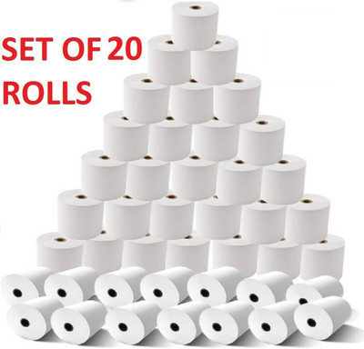 BIS POS THERMAL PAPER ROLL 79 mm x 50 Mtrs 50 gsm Thermal Paper(Set of 20, White)