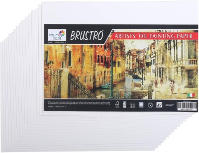 BRuSTRO Artists 20Sheets, Unruled, A5, 300 gsm Oil Painting Paper(Set of 1, White)