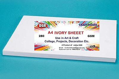 Eclet 40 Sheet 300 GSM Smooth Finish Ivory Drawing drawing ,cartridge Paper Sheets Combo Pack of 40 Sheets A4 8.25 Inch x 11.75 Inch 300 gsm A4 paper(Set of 1, White)