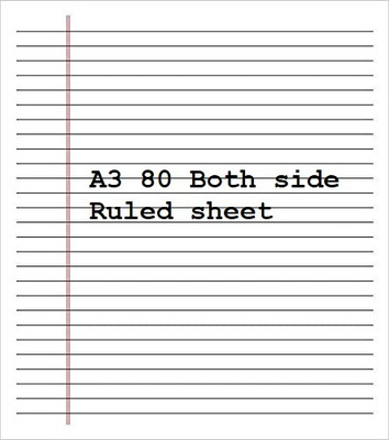 Eclet A3 Size Both Side Ruled White 80 Sheets for School, Colleges, Project, Assignments, Practical Etc Multipurpose A3 90 gsm Project Paper(Set of 1, White)