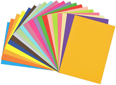 Eclet 90 gsm 50 sheet 10 sheet x 10 neon colour art and craft double side color sheet A4 90 gsm Coloured Paper(Set of 100, Multicolor)