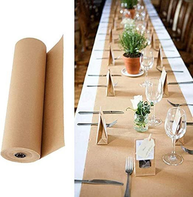 Grow Packing Solution 18 INCH X 50 METER unruled Packing Roll Perfect For Crafts,Art,Small Gift Wrapping,Packing, 130 gsm Craft paper(Set of 1, Golden)