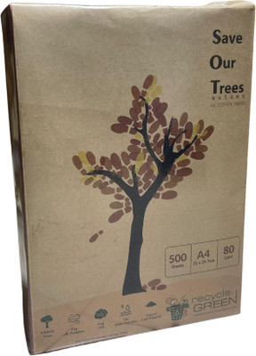 recycle green SOT UNRULED A4 80 gsm Printer Paper(Set of 1, White)