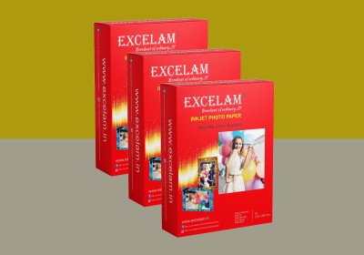 Excelam Super Glossy Series UnRuled A4 210 gsm Photo Paper(Set of 3, White)