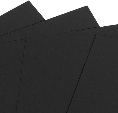 SHARMA BUSINESS 20 Sheets Black Thin Paper - A4 Blank Medium Weight 120 GSM Paper Plain A4 120 gsm Coloured Paper(Set of 20, Black)
