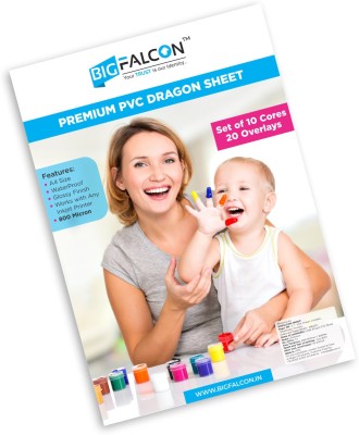 BIGFALCON Premium PVC Lamination Dragon Sheet 10 Cores and 20 Overlays A4 Size 800 Micron unruled A4 800 gsm Inkjet Paper(Set of 1, White)