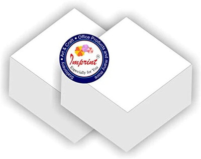 IMPRINT Blank White Note Cube Refills (Not Sticky and Not Glued),Plain WHITE LOOSE Paper unruled 3.5*3.5 70 gsm A4 paper(Set of 2, White)