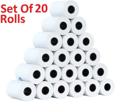 BIS OFFICE THERMAL PAPER ROLL 57MM (2INCH) X 20MTRS 50 gsm Thermal Paper(Set of 20, White)