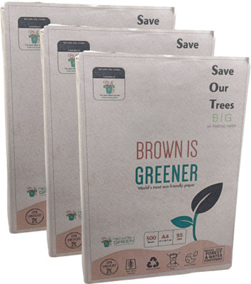 recycle green SOT UNRULED A4 95 gsm Printer Paper(Set of 3, White)