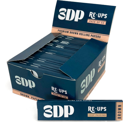 3dp Brown Rolling Paper Verged Lines Unbleached King Size Slim 13 gsm Transparent Paper(Set of 50, Brown)