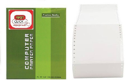 First Click Computer Paper Dot Matrix Printing Paper 2 Part (2 Paper+1 Carbon) 500 Sheets Unruled 25.4 x 30.4 cm 802 No. 70 gsm Printer Paper(Set of 1, White)