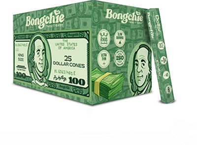 Bongchie Perfect Roll - Dollar Cones Box of 25 | King Size | 14 gsm A4 paper(Set of 1, Green)