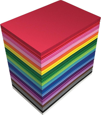 Eclet 100 pcs A4 Size Color Sheets (10 Sheets Each Color) Art and Craft Paper Double Sided Colored(Length -29 cm Width - 21 cm) A4 90 gsm Coloured Paper(Set of 100, Multicolor)