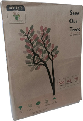 recycle green SOT UNRULED A3 75 gsm Printer Paper(Set of 1, White)