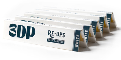 3dp BLEACHED WHITE VERGED LINES PACK OF 5 KING SIZE SLIM ROLLING PAPER BOOKLETS 13 gsm Transparent Paper(Set of 1, White)