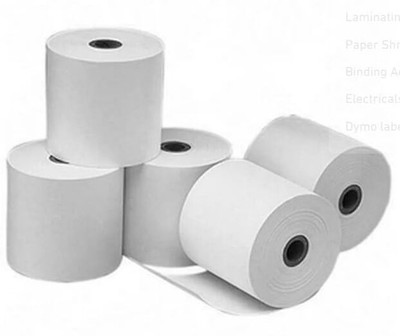 Paper Combines Thermal Paper Rolls for POS & Billing Machines, Fine Black Image Output Compatible with All Standard Thermal Printers 55mmx15m 50 gsm Paper Roll(Set of 500, White)