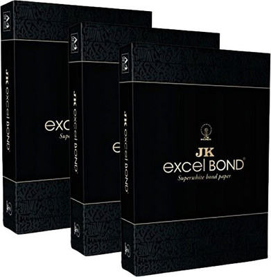 JK PAPER Excel Bond | 100 Sheets (Per Packet) Unruled A4 90 gsm Bond Paper(Set of 3, White)