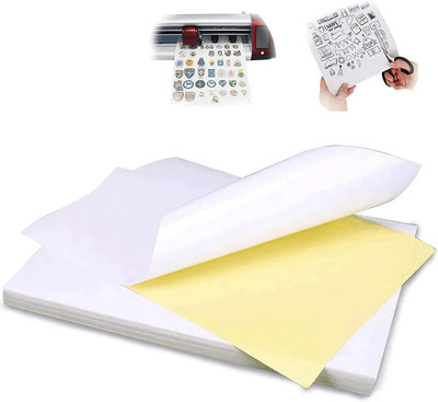 Akode A4 Glossy Sticker Paper-100 Sheets in 1 Pack 120 GSM A4 paper 120 gsm Printer Paper(Set of 2, White)