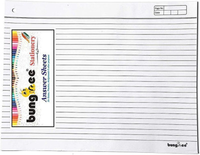 Bungbee Answer Sheets for Exam Practice No Margin, With Hole 800 Pages / 400 Sheets Ruled A3 80 gsm A3 Paper(Set of 200, White)