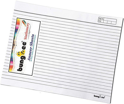Bungbee Answer Sheets for Exam practice CBSE No Margin,No Hole /800 Pages /400 Sheets Ruled A3 80 gsm A3 Paper(Set of 200, White)