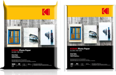 elite space enterprises High Glossy Photo Paper 20, 100 4R (4 x 6), A4 180 gsm Inkjet Paper(Set of 1, White)