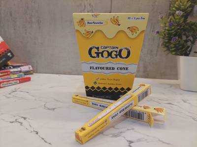 CAPTAIN GOGO Natural Banana flavour pre rolled 30 rolling paper cone Pre Rolled King Size 13 gsm Paper Roll